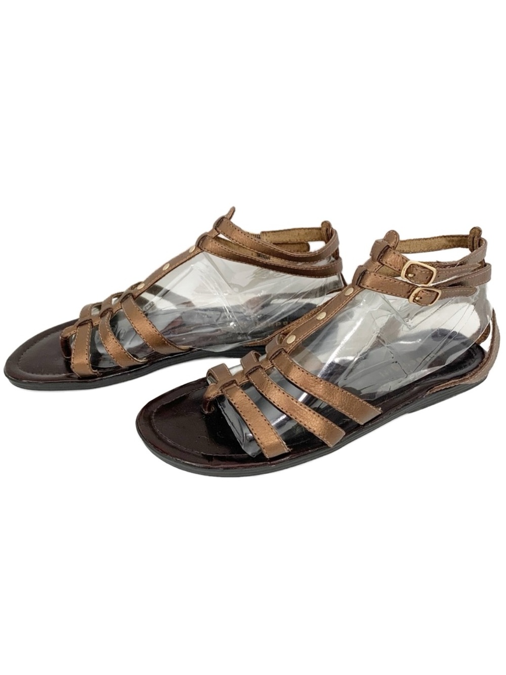 Madden Girl Sicilly Strappy Stud Embellished Thong Sandal Double Ankle Straps 🟫